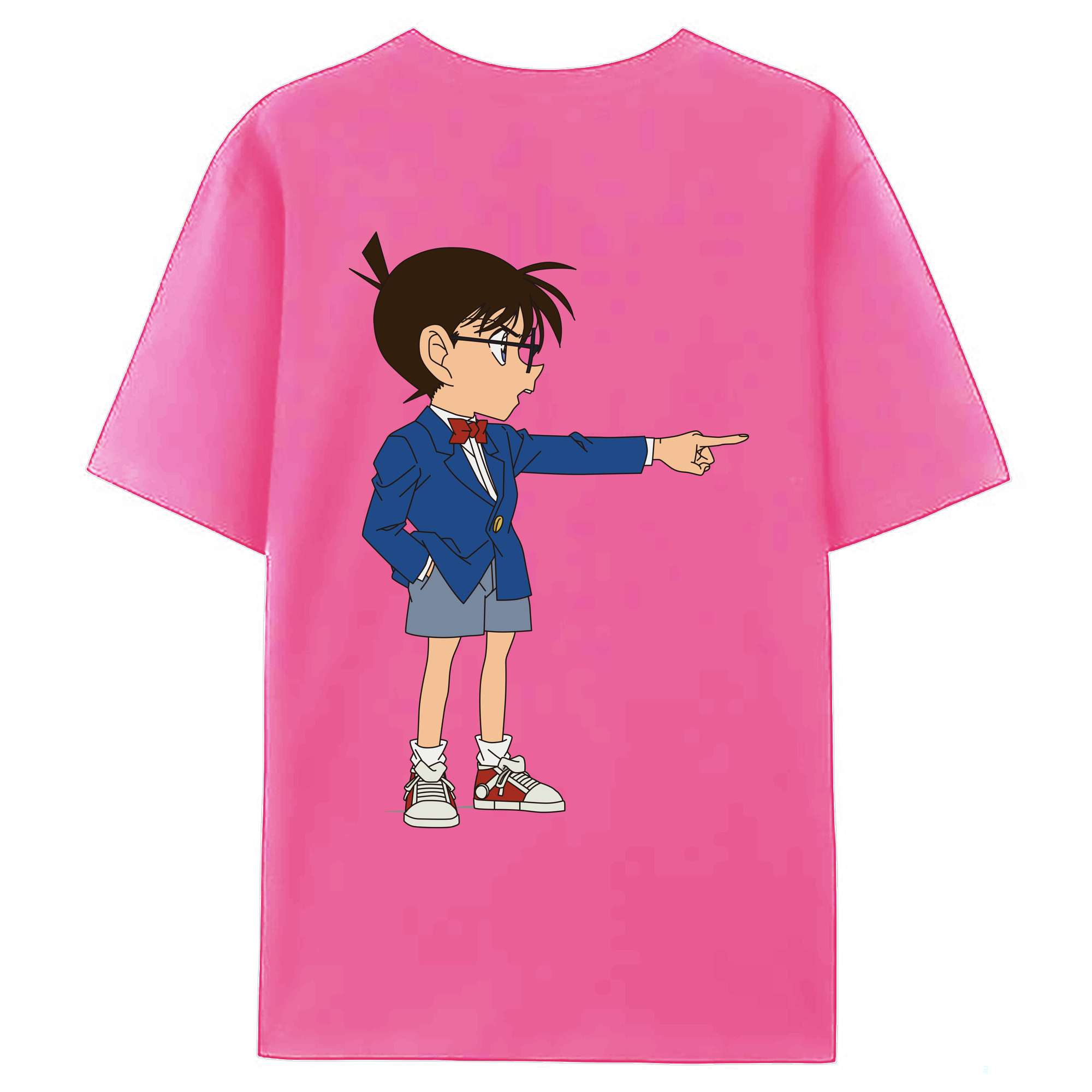 （画像用） 名探偵コナン 江戸川 コナン Detective Conan Conan Edogawa レディース半袖Tシャツ(バックプリント)